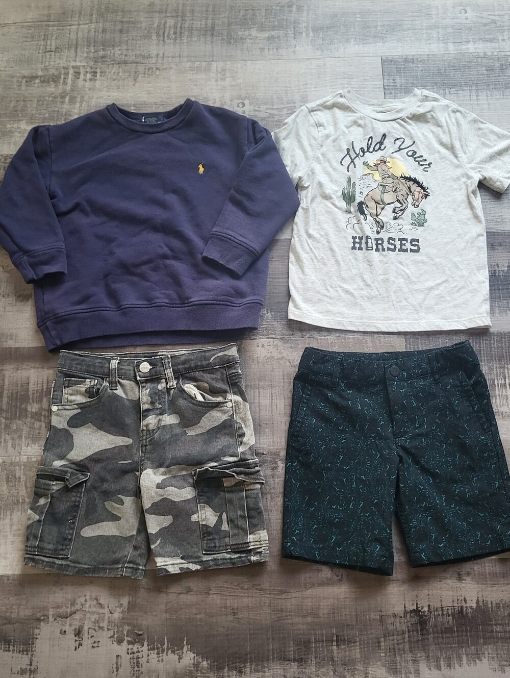 Boys Clothing Lot Size 6 Shorts Tshirt Sweatshirt Ralph Lauren Camo Cowboy